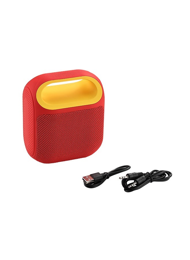LAWAZIM Waterproof Bluetooth Speaker - 10W Red Color - Portable Wireless Speaker with Dual-Sided Sound, TF/USB/FM/AUX Playback, and Type-C Charging - for Travel, Outdoor Use, and Home Entertainment - Image 4