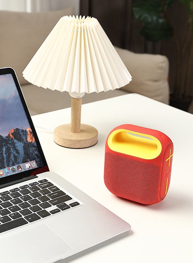 LAWAZIM Waterproof Bluetooth Speaker - 10W Red Color - Portable Wireless Speaker with Dual-Sided Sound, TF/USB/FM/AUX Playback, and Type-C Charging - for Travel, Outdoor Use, and Home Entertainment - Image 3