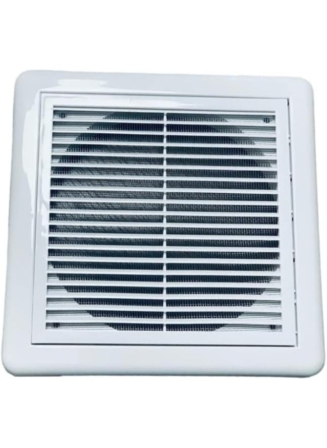 Biella 8" Exhaust Air Guard Grille with Built-in Pest Guard Screen, Vent Cover with Anti Insect Net for Kitchen Bathroom Bedroom Office Ventilation - White  - Image 1