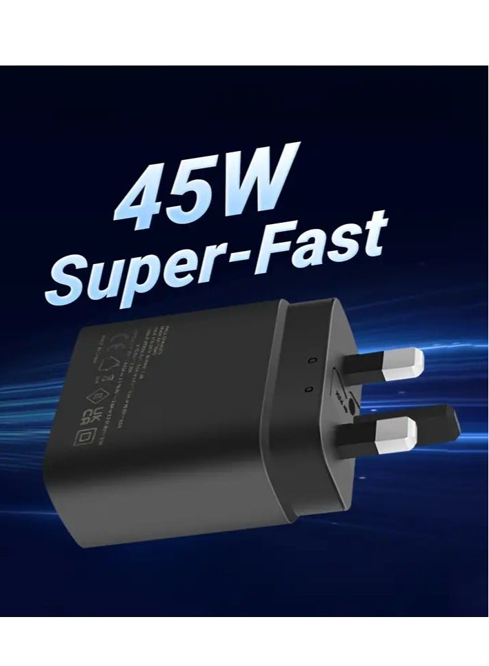 general New 45W Super Fast Charger: USB Type-C Travel Adapter for Samsung  Google Devices - Image 1