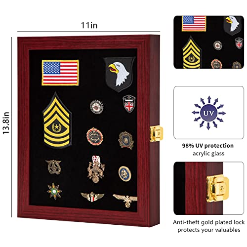 VERANI 11x14 Pin Display Case Pin Collection Display Box Military Medal Display Frame with Uv Protection Acrylic Door for Beach Tags Jewelry Insignia Ribbons Patches Insignia Ribbons Sport Pins - Image 3