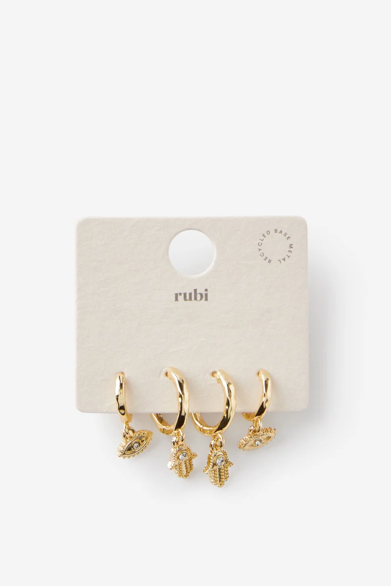 روبي زوج أقراط متوسطة