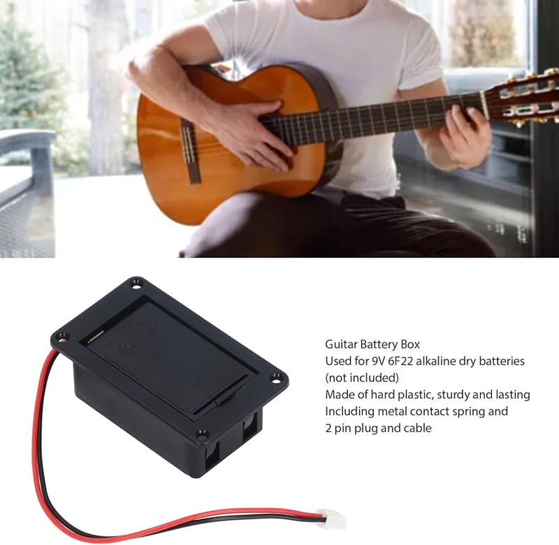 9V 2 Pin Plug Guitar Bass Pickup Battery Box Case Holder Cover Replacement Tool - Image 4