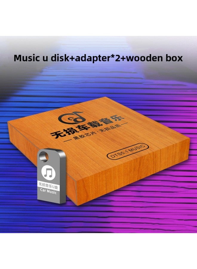Car USB Music 64G Metal Mini Car USB Lossless Sound Quality 16G USB 32G Direct Sales-Color:(empty Disk) Short U Disk + Adapter*2 + Wooden Box-Capacity:64gb Premium Edition C10  - Image 1