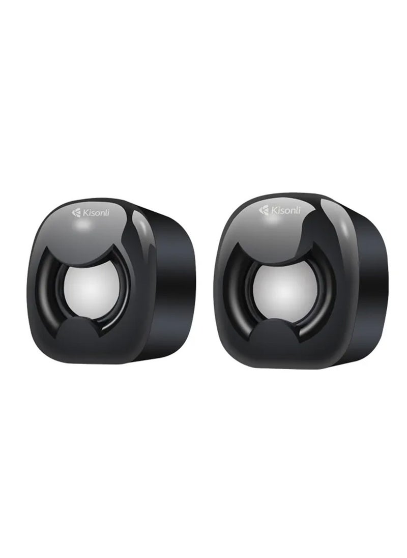 Kisonli - Wired RGB Multimedia Speaker for PC and Laptop – 3W / 2.0 Channel A-202 - Image 1
