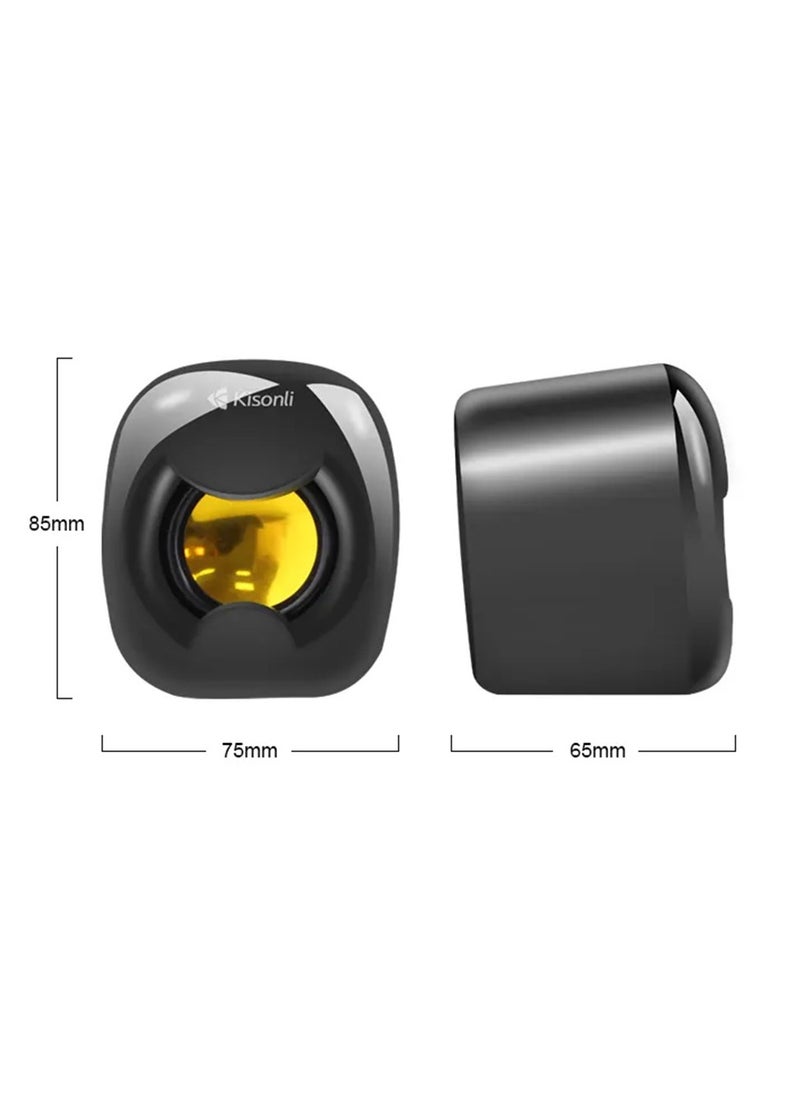 Kisonli - Wired RGB Multimedia Speaker for PC and Laptop – 3W / 2.0 Channel A-202 - Image 1