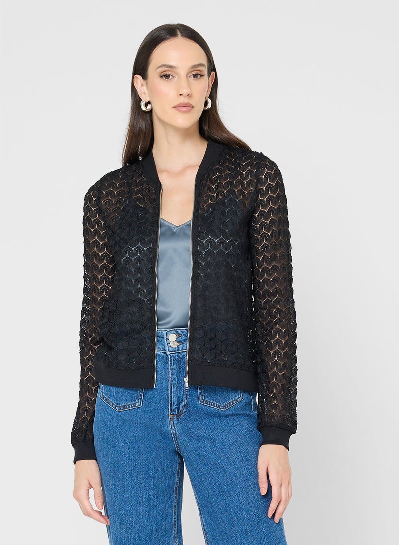 VERO MODA Vmbecca Ls Bomber Lace Top Jrs - Image 1