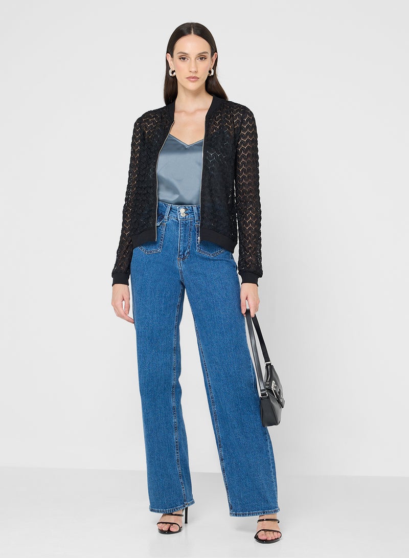 VERO MODA Vmbecca Ls Bomber Lace Top Jrs - Image 4