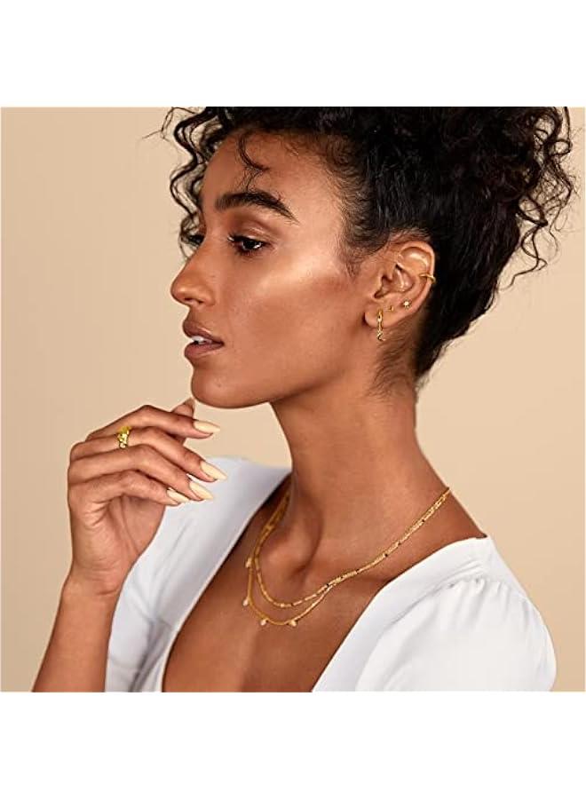 PAVOI 14K Gold Plated Solid 925 Sterling Silver Post Flat Back Stud Earrings for Women | Cartilage Helix Piercing | Cubic Zirconia Earrings - Image 4