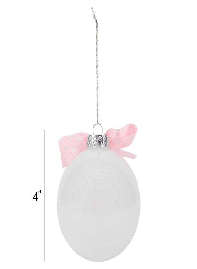 إيلانز ديزاينز زينة عيد الميلاد من إيلانز ديزاينز، كرة زجاجية منفوخة فضية اللون مقاس 4 بوصات، تحمل عبارة "أشجع، أقوى، محبوب". - Image 3