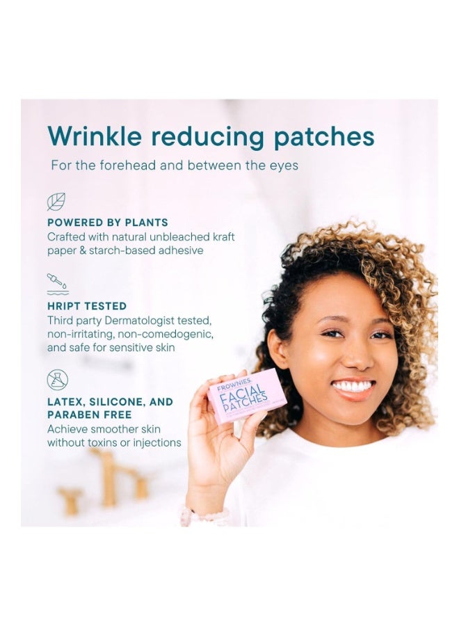 Frownies Forehead and Between the Eyes Facial Patches - Hypoallergenic Patches to Smooth & Soften Forehead Horizontal & Eleven Lines - For Overnight Use, 144 count - Image 2