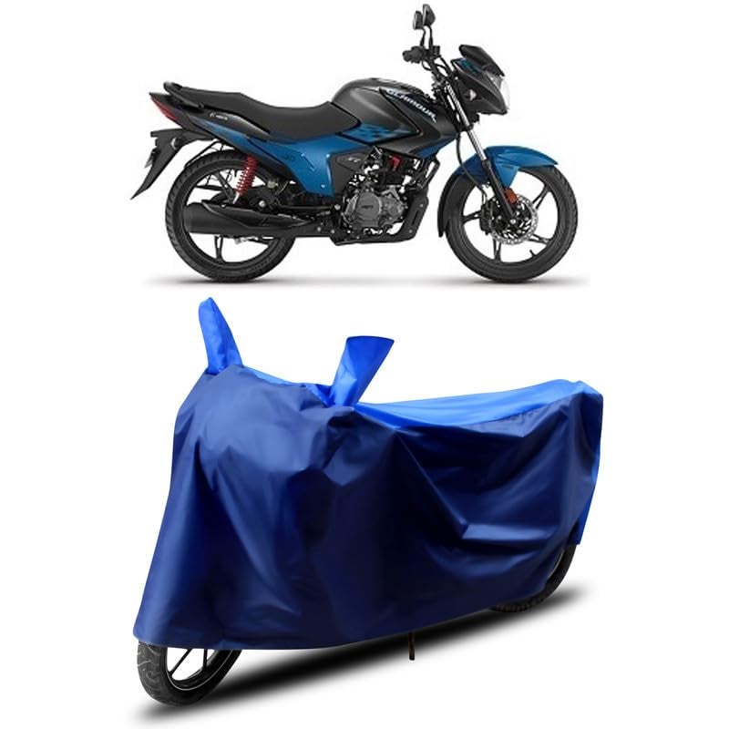 MADAFIYA Waterproof Two Wheeler Cover for Hero Glamour Bike All Season Protection Bike Cover for Rain & Sun (Blue) - Image 1