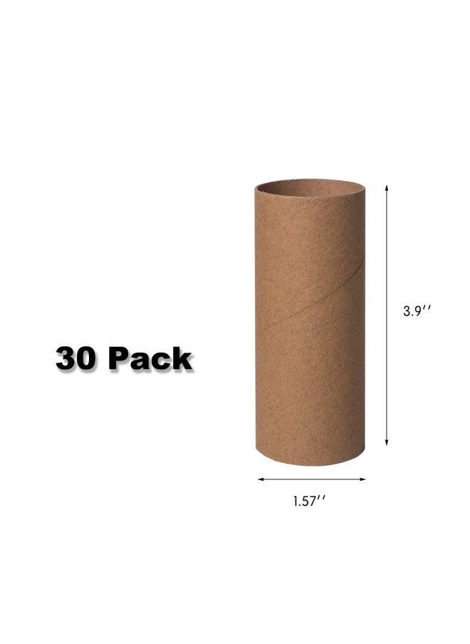 Generic - 30 Pack Craft Rolls - Round Cardboard Tubes - Cardboard Tubes For Crafts - Craft Tubes - Paper Tube For Crafts - 1.57 X 3.9 Inches - Brown - Image 1