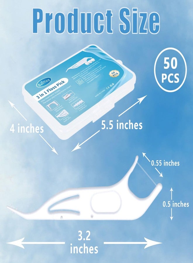 DanTicy Orthodontic Flossers for Braces, 3-in-1 Dental Floss Picks, 50 Count - Image 5