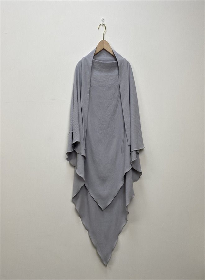 Loquat Simple And Fashionable Solid Color Scarf Grey - Image 2