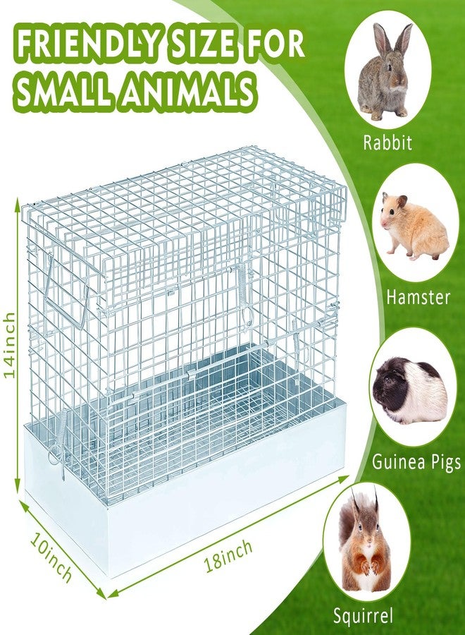 DoubleFill قفص أرنب قابل للطي من دبل فيل، حامل أرنب محمول مع صينية ومقابض للنقل، مناسب للسفر أو الإيواء المؤقت، مسكن داخلي وخارجي للحيوانات الأليفة (فتحة واحدة) - Image 2