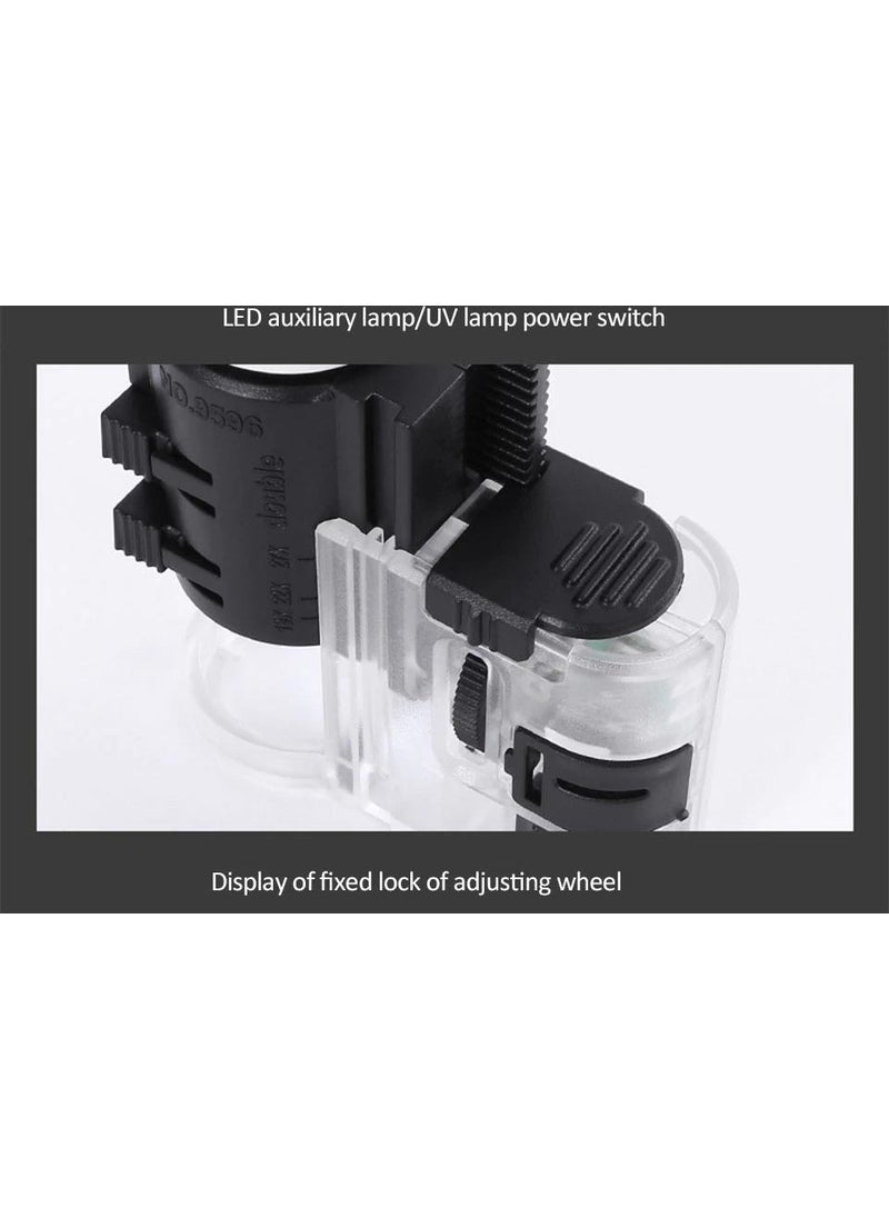 Profisher - Adjustable Magnifier 7-27X 3 Optical Lens with Phone Clip UV/white Light - Image 1