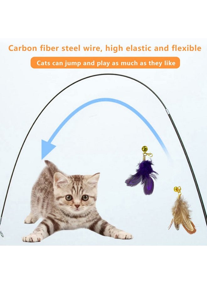 Generic - Cat Toys for Indoor Cats Cat Toys Interactive for Indoor Cats Cat Wand Toy 4 Kinds Natural Feather Chewy Super Long Like a Fishing Rod Retractable Cat Wand 70inch - Image 1
