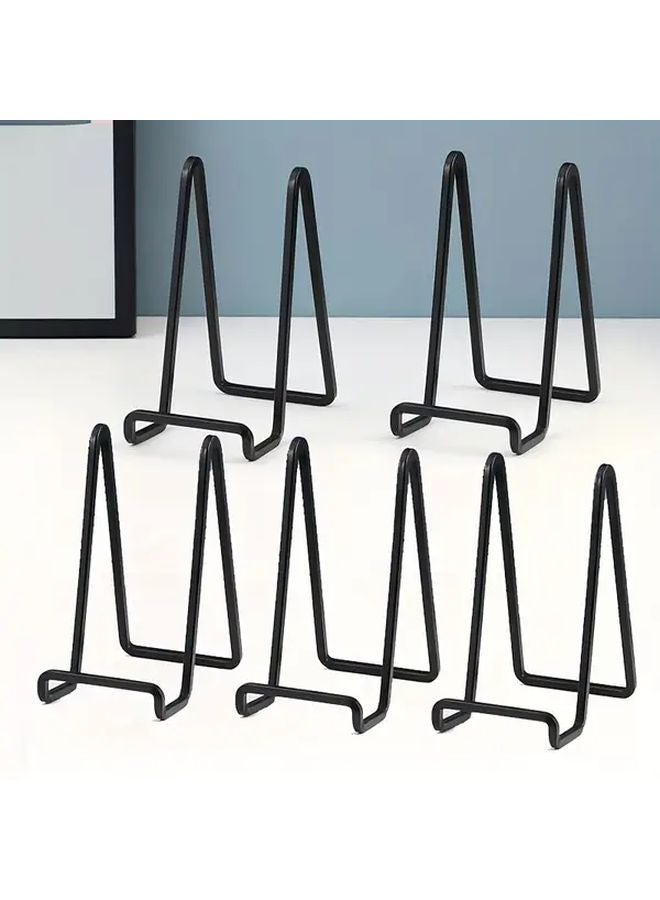 Black Iron Plate Easel Display Stand 5pcs Tabletop Picture Frame Book Holder - Image 1