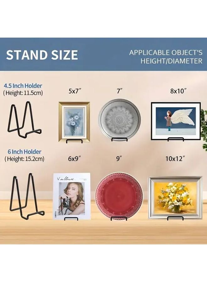 Black Iron Plate Easel Display Stand 5pcs Tabletop Picture Frame Book Holder - Image 5