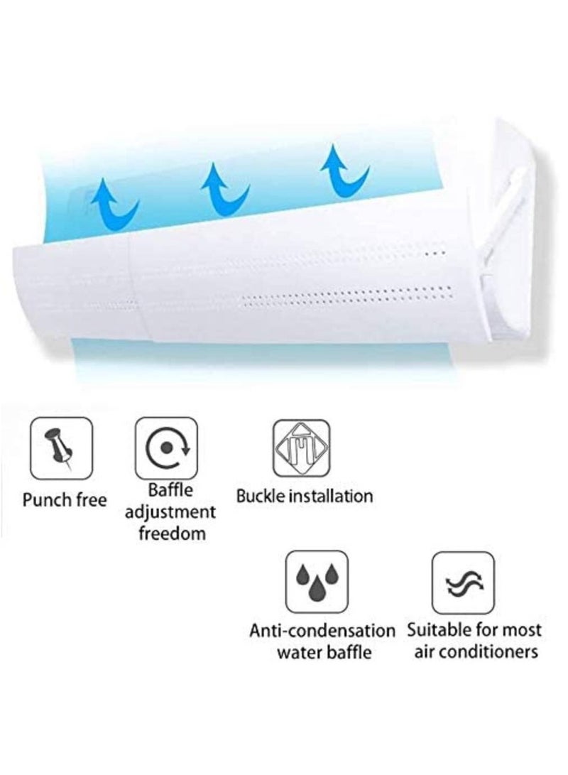 Arabest Retractable Air Conditioner Air Deflector, Universal Adjustable Air Conditioning Deflector Air Diverter Cover Telescopic Anti-Wind Baffles Anti Direct Blowing Windshield Wind Guide, 58cm-108cm  - Image 5