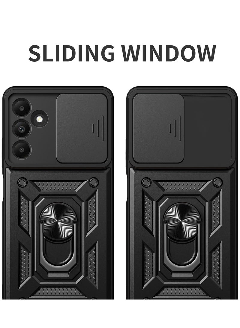 جراب حمايه ويندو مقاوم للصدمات وحمايه للكاميرا مزود بدبله معدنيه متوافق مع Samsung Galaxy A24 (اسود) - Image 3