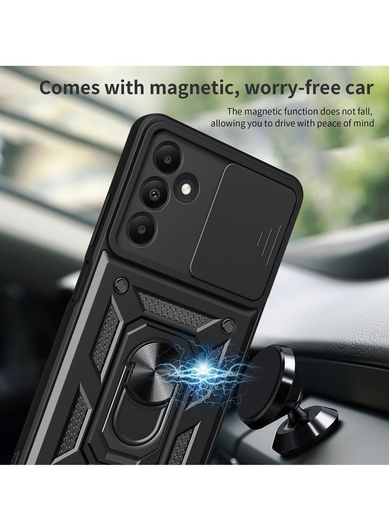 جراب حمايه ويندو مقاوم للصدمات وحمايه للكاميرا مزود بدبله معدنيه متوافق مع Samsung Galaxy A24 (اسود) - Image 5