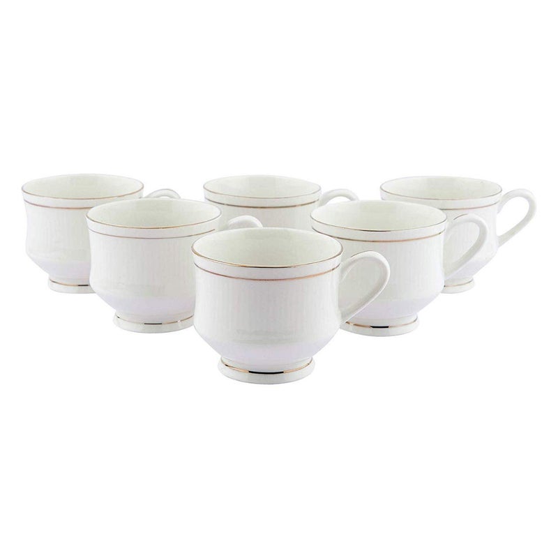 RAINCART White FINE Bone China Tableware Tea and Coffee Cup/Mug for Home &Office Gifts Mona-6 PCS, 160 ml - Image 5