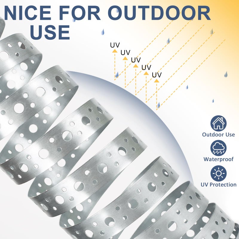AxiSculpt Galvanized Metal Pipe Strap 1-Inch x 33FT 0.6mm Thickness for Pipe Support Pipe Hanger Strap Metal Strapping with Holes - Image 5