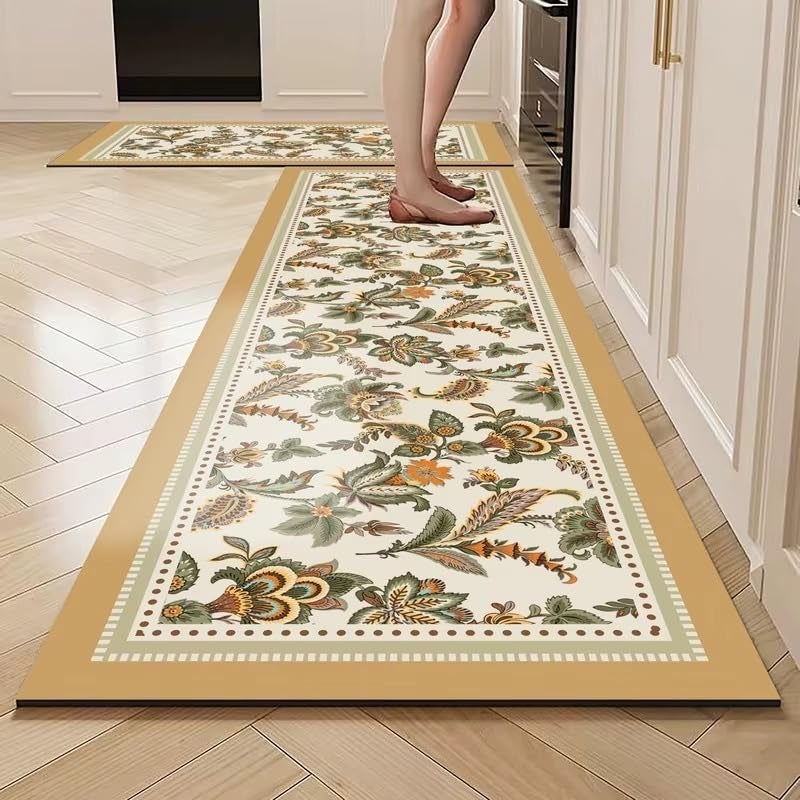 Proxin Non-Slip Kitchen Floor Mats, Water Absorbent, Rugs,Standing Rubber Mats for Kitchen, Office, Sink and Laundry Room, Abstract (Pack of 2) - Image 1