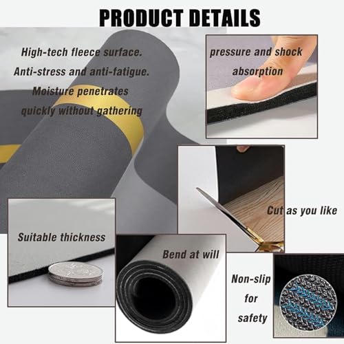 Proxin Non-Slip Kitchen Floor Mats, Water Absorbent, Rugs,Standing Rubber Mats for Kitchen, Office, Sink and Laundry Room, Abstract (Pack of 2) - Image 3