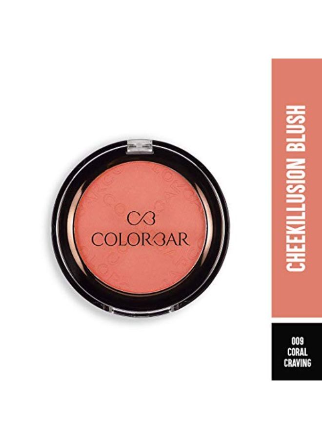 Colorbar Cheekillusion Blush, Coral Craving | Lightweight, silky texture | Highly-buildable and blendable | Powder blush| Suitable for all skin types - Image 2