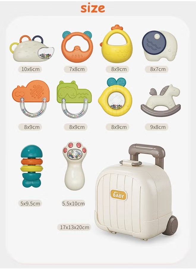 Aissiora 10PCS Baby Teether & 20PCS Baby Bibs, Baby Rattle Teething Set, Baby Rattle Toy, Chewing and gritting toys， Disposable drool towel， Newborn bib  - Image 2
