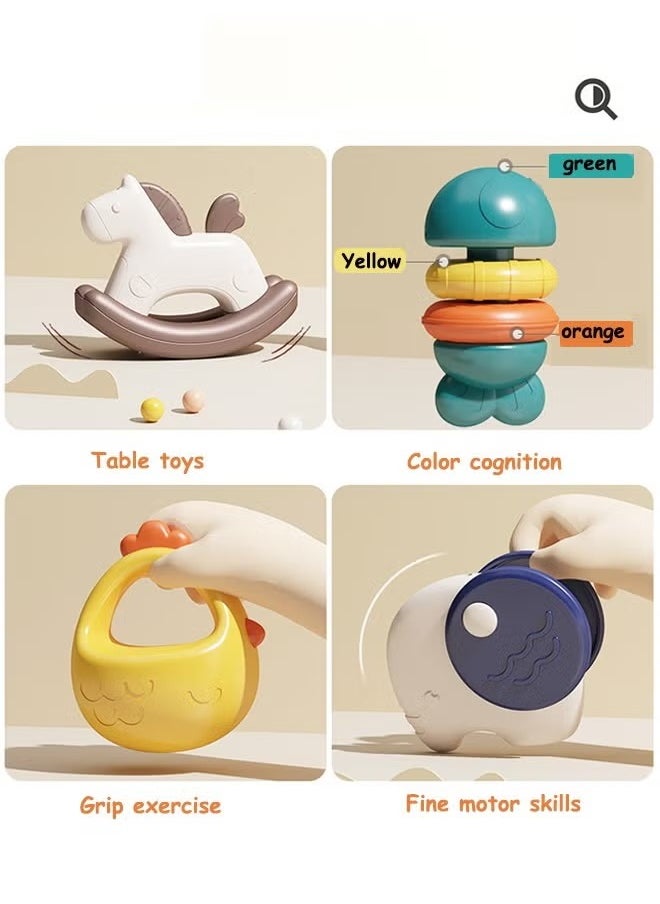 Aissiora 10PCS Baby Teether & 20PCS Baby Bibs, Baby Rattle Teething Set, Baby Rattle Toy, Chewing and gritting toys， Disposable drool towel， Newborn bib  - Image 3