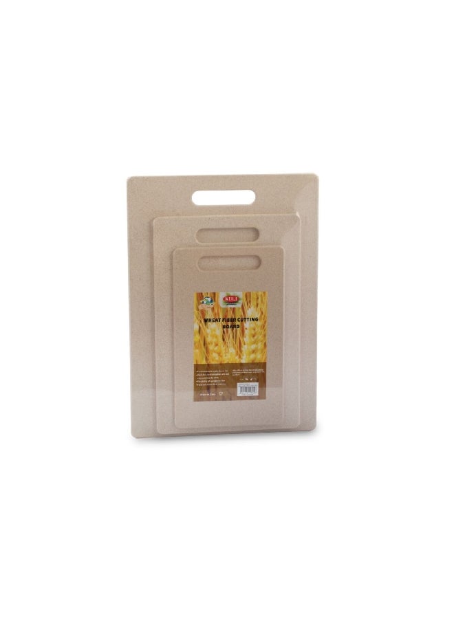 كولي كولي مجموعة من ثلاث ألواح تقطيع مستطيلة مصنوعة من ألياف القمح، صديقة للبيئة، يمكن وضعها في غسالة الصحون، بلون بيج، بأبعاد 2.03 × 35.81 × 25.91 سم K-1701+1702+1703 - Image 1