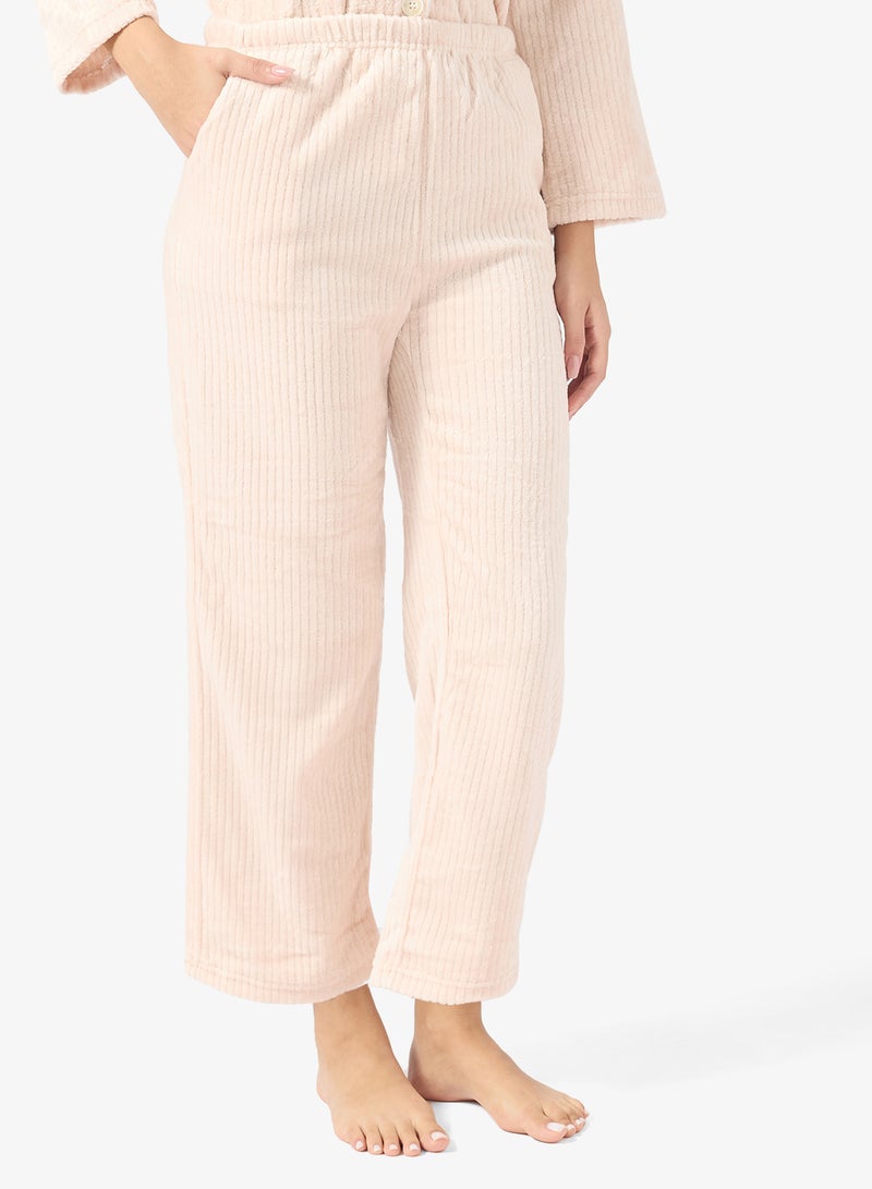 جينجر طقم بيجامة مريح من المخمل المضلع - Image 4