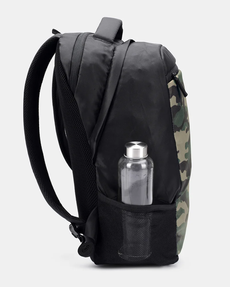 bewakoof Unisex Black & Green Miltary Camo Printed Laptop Backpack