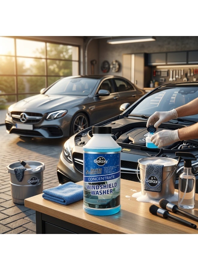 Galaxy Windshield Washer Concentrate 300ml - Makes 5+ Gallons - Professional Streak-Free Formula - All Season Glass Cleaner - Bug & Dirt Remover for Cars, Trucks & SUVs - Image 4
