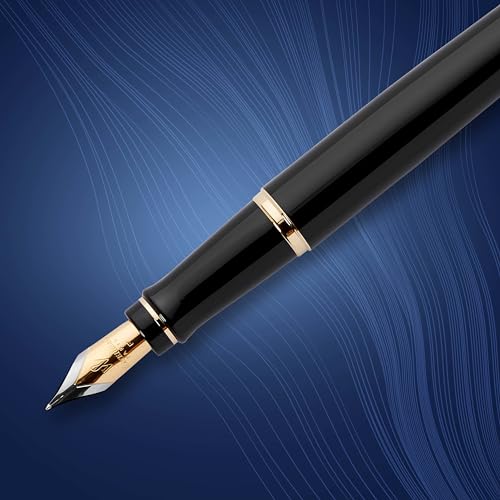 Waterman Expert Fountain Pen, Gloss Black with 23k Gold Trim, Medium Nib, Luxury Pen in Gift Box, Fountain Pen for Writing - Image 4