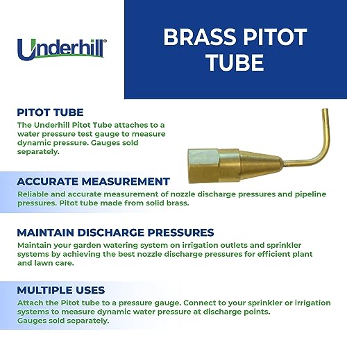 Underhill Pitot Tube Connection for Measuring Water Pressure on Sprinklers, Irrigation Systems, Outdoor Garden, Brass, HeadChecker, A-HCP - Image 3