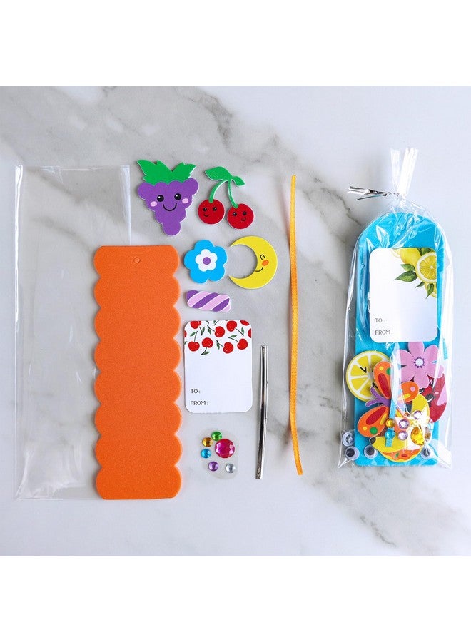 Winlyn 36 Sets Cute Crafts Kits DIY Colorful Whimsical Bookmarks Decorations Art Sets Fruits Sweet Treats Animals Sun Rainbow Foam Stickers for Kids Classroom Activities Reading Rewards Party Favors - Image 4