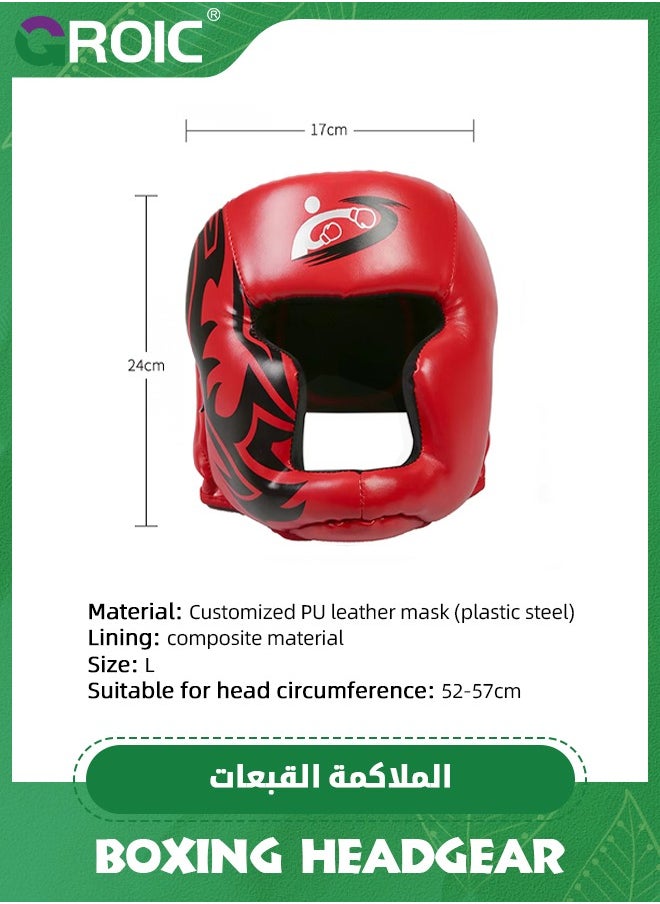 GROIC - Boxing Headgear, Boxing Helmet & Mouth Guard, Head Gear for MMA Kickboxing Karate Taekwondo Muay Thai Sparring & Training, Martial Arts Helmet, Fighting Sparring Headgear Fits Adults Youth Head Guard - Image 1