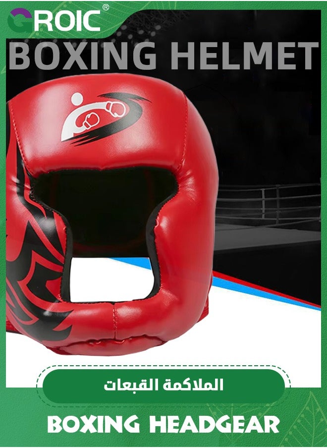 GROIC - Boxing Headgear, Boxing Helmet & Mouth Guard, Head Gear for MMA Kickboxing Karate Taekwondo Muay Thai Sparring & Training, Martial Arts Helmet, Fighting Sparring Headgear Fits Adults Youth Head Guard - Image 1