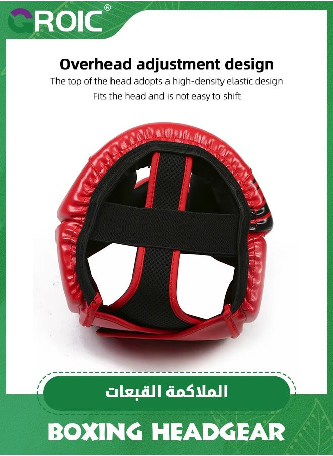 GROIC - Boxing Headgear, Boxing Helmet & Mouth Guard, Head Gear for MMA Kickboxing Karate Taekwondo Muay Thai Sparring & Training, Martial Arts Helmet, Fighting Sparring Headgear Fits Adults Youth Head Guard - Image 1