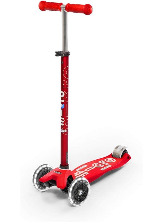 Micro Maxi Deluxe With T-Bar Led Scooter (Red) | Scooters | Scooter for Boys | Scooter for Kids | Kids Scooter | Outdoor Scooter| Ride on Scooter | Scooter for Girls - Image 1