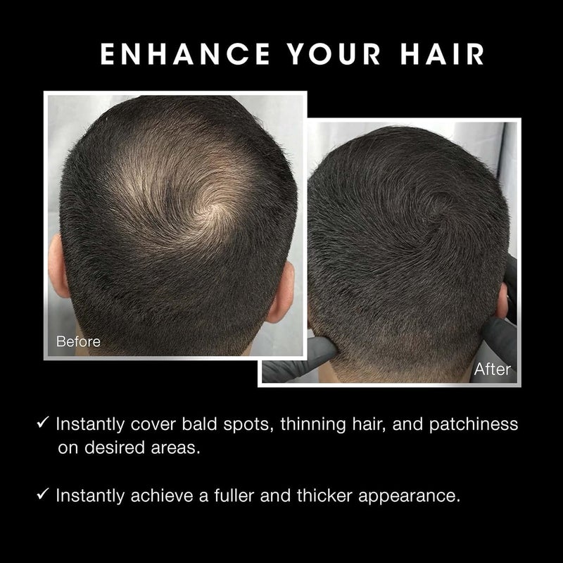 Pacinos Hair Fiber Kit - Conceal Thinning Hair Instantly with Fiber Hold Spray - Black - Image 3