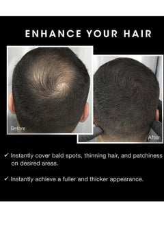 Pacinos Pacinos Hair Fibers (Black) - Thickening Fibers Achieve Fuller Appearance by Concealing Thinning Hair & Bald Spots, Includes Applicator Pump Nozzle  - Image 3
