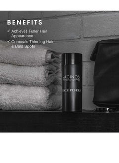 Pacinos Pacinos Hair Fibers (Black) - Thickening Fibers Achieve Fuller Appearance by Concealing Thinning Hair & Bald Spots, Includes Applicator Pump Nozzle  - Image 2