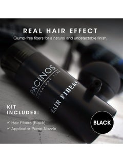 Pacinos Pacinos Hair Fibers (Black) - Thickening Fibers Achieve Fuller Appearance by Concealing Thinning Hair & Bald Spots, Includes Applicator Pump Nozzle  - Image 4