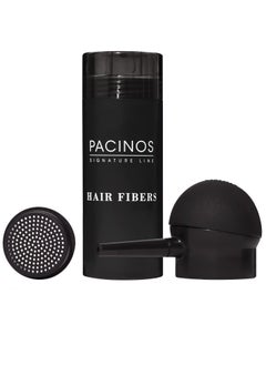 Pacinos Pacinos Hair Fibers (Black) - Thickening Fibers Achieve Fuller Appearance by Concealing Thinning Hair & Bald Spots, Includes Applicator Pump Nozzle  - Image 1